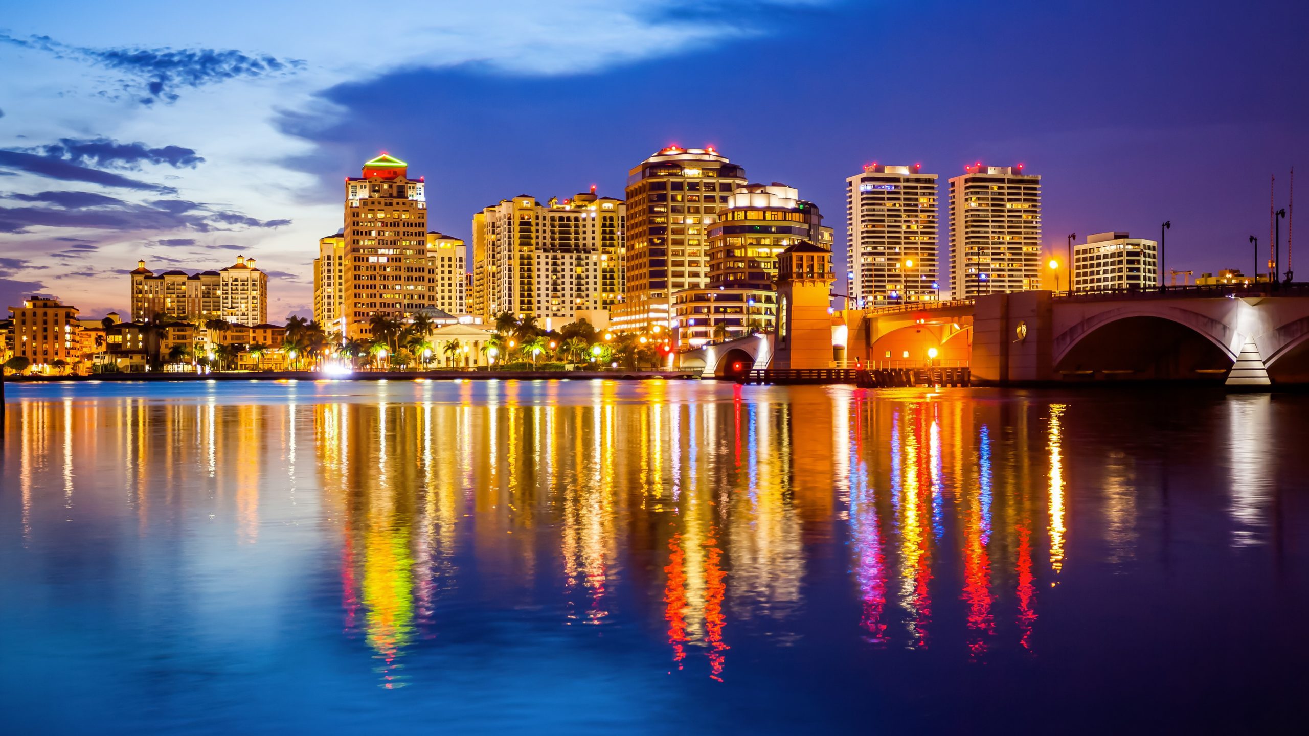 Palm Beach night skyline commercial cleaning